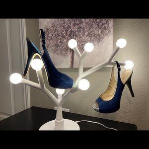 Blue suede 5 inch heels